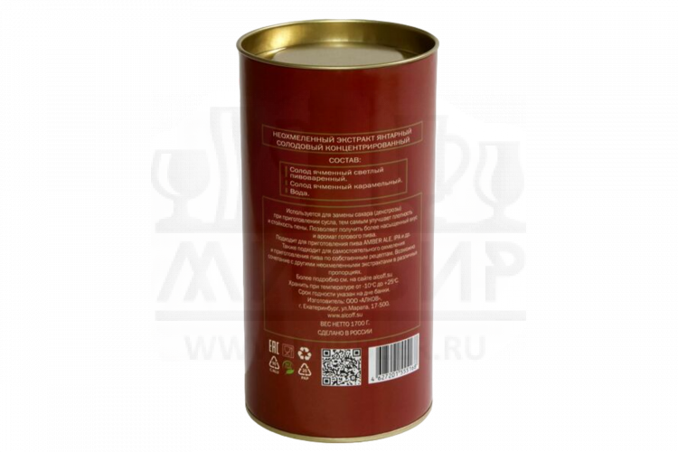 Неохмелённый экстракт ALCOFF "MALT EXTRACT AMBER" янтарный, 1.7 кг.